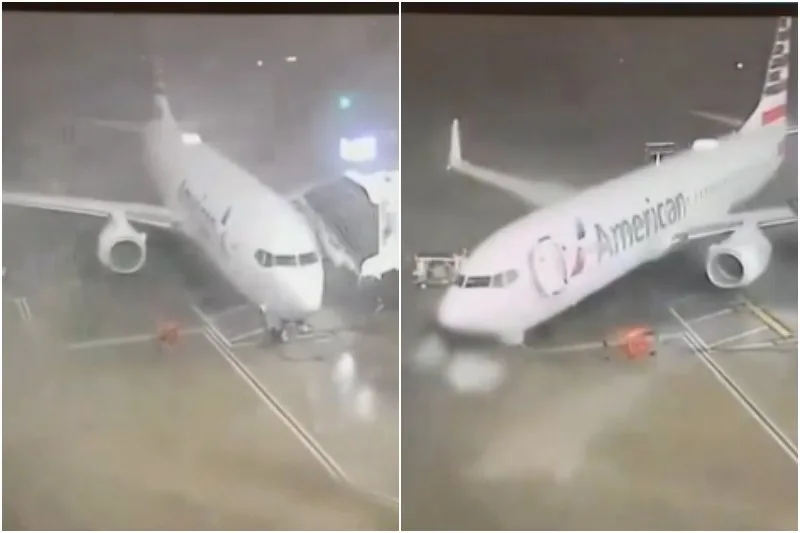 VIDEO. Fuertes vientos arrastran un avión en Texas