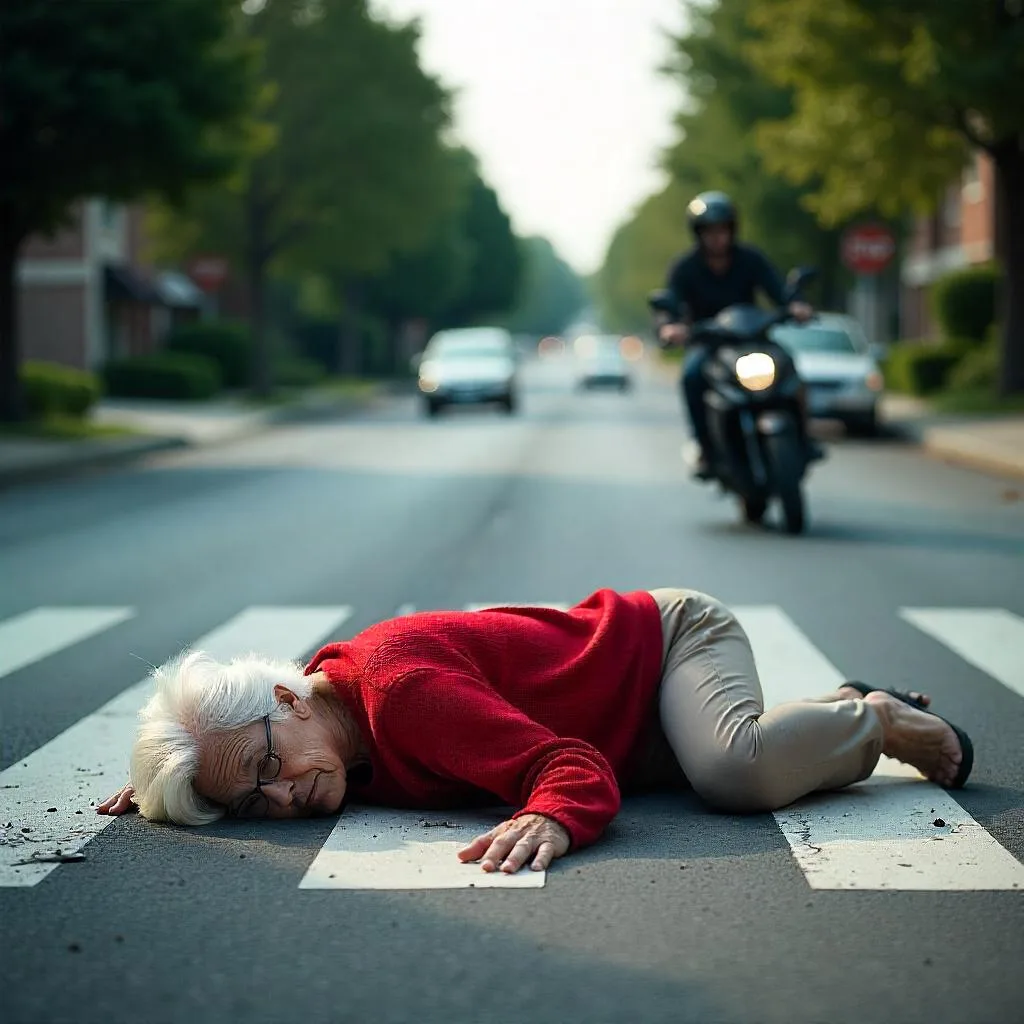 Anciana es atropellada por motorista dos veces