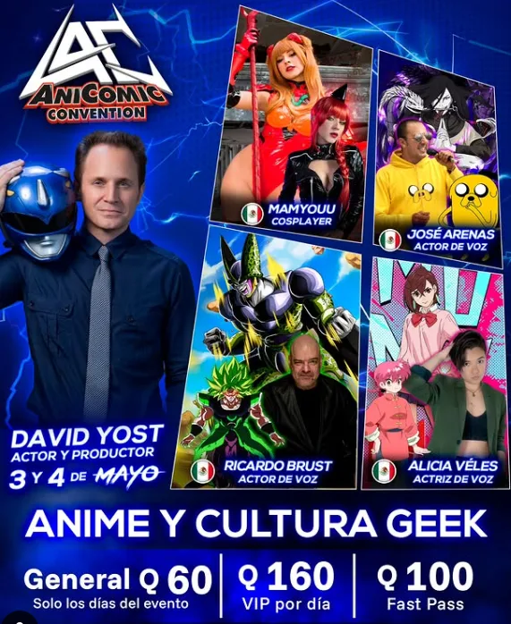 El Ranger Azul llega a Guatemala David Yost en AniComic 2025