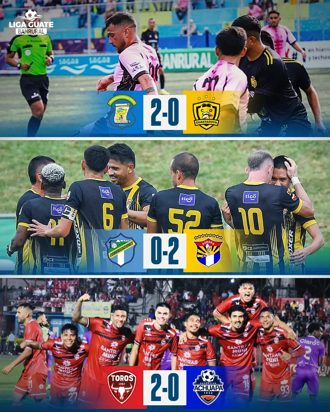 Jornada de Sorpresas; Mixco sigue en la cima, Aurora gana el clásico y Malacateco respira