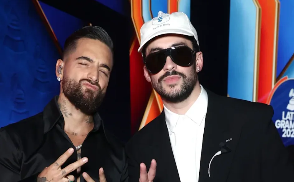 Épico encuentro entre Maluma y Bad Bunny